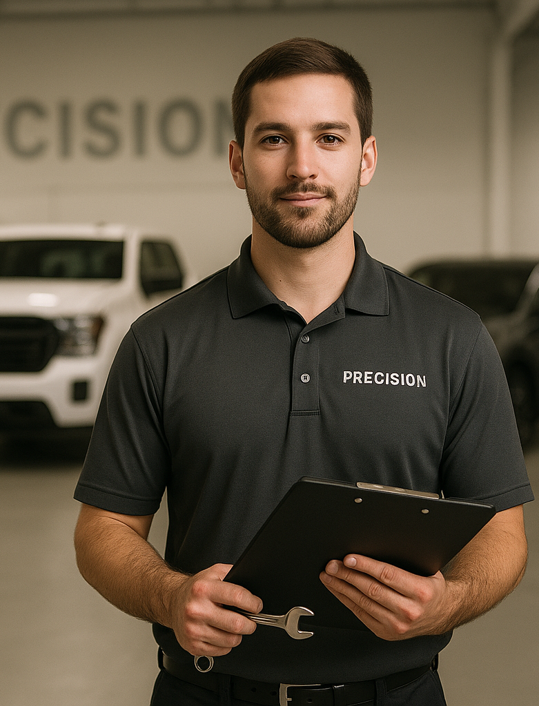A Precision Auto Body estimator providing a quote for a Chevrolet vehicle repair.